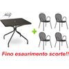 EMU TAVOLO ESTERNO CAMBI 802 90x90 CM FERRO ANTICO + 4 POLTRONE RONDA EMU MADE ITALY