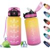 KollyKolla Borraccia Bambini 500ml , Borraccia con Cannuccia, Bottiglia Riutilizzabile, Bottiglia Acqua a Prova di Perdite, Bottiglia Acqua con indicatore Orario, Borracce per Bici, Scuola, Fitness, Sport