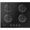 Indesit ING 61T/BK 1 piano gas vetro nero 60cm 4 fuochi griglie in ghisa lavabil