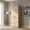 pidema.it Armadio guardaroba in legno con ante e cassetti Armadi cassettiera 80x52x205 cm