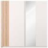 LBSIGN Armadio Guardaroba 200 Cm 2 Ante Scorrevoli Listellato Bayadero Bianco Rovere