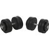 HOMCOM Set Manubri da 50kg Totale per Palestra Regolabile con 12 Dischi Gommati