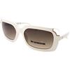 GUESS Donna Occhiali da Sole Bianco Lucido Oro Con Fumo Gradiente Lenti GU7841