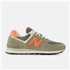 New Balance 574 Verde E Arancione Tutte Le Taglie Stock Limitato