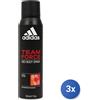 Adidas 3x Adidas Deodorante Spray 150 Ml. Team Force