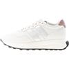 HOGAN scarpe donna Sneaker H641 in morbida nappa avorio nabuk fango e argento