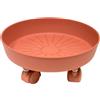 Euro 3 plast Sottovaso Cotto Con Ruote Cm 35 1110 Marrone Euro 3 Plast