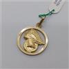 CIONDOLO MEDAGLIA PORTAFORTUNA DEA BENDATA IN ORO GIALLO 18KT 4 GR. (8069)