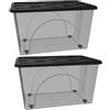 COSE DA CASA 2 Scatole Multiuso 60x40x33 Organizer Box Portaoggetti Contenitore 60 LT STORAGE