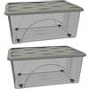 COSE DA CASA 2 Scatole indumenti Box Portaoggetti Contenitore Multiuso Salvaspazio 60x40x25 c