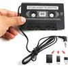 Adattatore a CASSETTA audio Jack 3,5mm cavo Aux per radio Tv Lettore CD iPod Mp3
