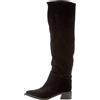 L'ARIANNA scarpe donna Stivale sopra al ginocchio in camoscio nero tacco 4,5