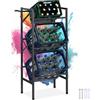 Relaxdays Scaffale Porta Casse Acqua, 109x49x32 cm, Scaffalatura per 3 Cassette di Bevande, Max. 150 kg, Acciaio, Nero