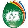 Folat Palloncini multicolori 65 anni - 8 pezzi