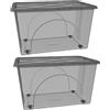 COSE DA CASA 2 Box Portaoggetti Contenitore 60 LT STORAGE Scatole Multiuso 60x40x33 Organizer