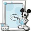 VALENTI & CO. D102 4LC, Disney Baby - Topolino Mickey Mouse - Cornice per Foto in Argento da Tavolo o Comodino per la Cameretta del Bambino perfetta come Idea Regalo Battesimo o Compleanno, azzurro
