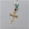 CIONDOLO CROCIFISSO - CROCE SACRA CON ZIRCONI IN ORO GIALLO 18KT 0.7 GR. (8082)