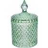 Subitodisponibile Potiche portaconfetti in vetro diamantato VERDE 10.5X17.5 cm BOMBONIERA 1EFR