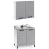 pidema.it Mobile cucina cemento completo di sottolavello scolapiatti miscelatore e lavello