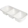 Garcia de Pou 50 unità - Vassoi 3 Compart 'Bionic' 500 ml 22,5 x 9,6 x 4,3 cm Bianco Bagassa