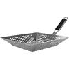 RUECAB I LOVE BBQ - Cestini da cottura per barbecue, piastre di cottura per barbecue, griglia per verdure per barbecue, cestino per verdure al barbecue, in acciaio inox con manico. Dimensioni: 40 x 40 cm