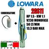 POMPA SOMMERSA POZZI LOWARA 2GS11M 2GS11 HP1.5 50LT/MIN 13,3BAR MAX