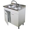 Mobile cucina 2 ante con lavello inox 90, 2 vasche componibile sottolavello