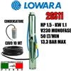 POMPA SOMMERSA POZZI LOWARA 2GS11M 2GS11 HP1.5 50LT/MIN 13,3BAR MAX