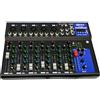 BES Mixer Audio 7 Canali Controller Professionale USB Karaoke DJ Echo F7