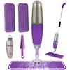 Neez Mocio Lavapavimenti a Spruzzo - Spray Flat Mop con 2 Ricambio Mop Copri (Viola)