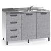 pidema.it Sottolavello mobile cucina montato cemento 120 con cassetti lavello miscelatore