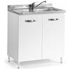 pidema.it Mobile cucina sottolavello e scolapiatti 80 cm bianco con lavello e miscelatore