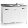 pidema.it Mobile cucina sottolavello e scolapiatti 80 cm bianco con lavello e miscelatore