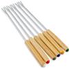 Eva FORCHETTINE FONDUTA FORCHETTE SET 6 PZ 24 CM MANICO LEGNO NATURALE BOURGUIGNONNE