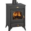 KIR STUFA A LEGNA MODELLO KIR 9/12 KW NERO ANTRACITE VETRO CERAMICO