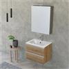Inbagno Mobile bagno sospeso 60 cm Master rovere miele con specchio contenitore
