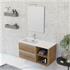 Inbagno Mobile bagno sospeso 100 cm Master rovere con specchio su pannello