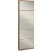 pidema.it Scarpiera 5 Ante Specchio P18 Kit Noce Stelvio Specchio Naturale 190X63X18 Cm
