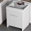 PIDEMA.IT Mobile lavatoio 60x50 cm vasca in resina con asse e kit di scarico 60x50x85H cm