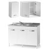pidema.it Mobile cucina sottolavello 120 cm e scolapiatti bianco con lavello e miscelatore
