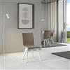 itamoby Sedia cucina in similpelle gambe in legno Sedie ufficio design schienale tortora