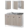 pidema.it Mobile cucina sottolavello 120 cm scolapiatti con lavello acciaio e miscelatore