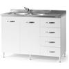 pidema.it Sottolavello mobile cucina montato bianco 120 con cassetti lavello e miscelatore