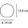 Artemide Vetro diffusore sfera di ricambio per Artemide Castore