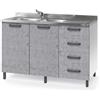 pidema.it Sottolavello mobile cucina montato cemento 120 con cassetti lavello miscelatore