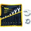 Vigor SERIE CHIAVI COMBINATE STELLA E FISSA ACCIAIO CHROME VANADIUM 8 PEZZI 6/19mm