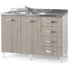 pidema.it Sottolavello mobile cucina montato olmo 120 con cassetti lavello e miscelatore