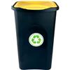StefanPlast Ecogreen Pattumiera Differenziata 50Lt Colore Nero e Giallo