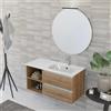 Inbagno Mobile bagno sospeso 100 cm Master rovere con lavandino e specchio