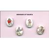 FEVES BIANCA E BERNIE DISNEY Set 4 Mini Medaglioni Porcellana FEVES Francia BERNARD